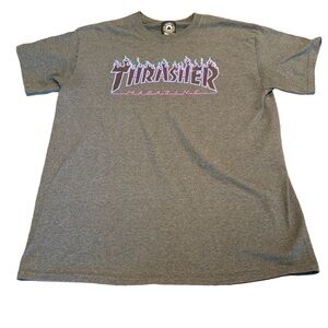 Thrasher Magazine Men’s Skateboard Gray T-Shirt Size Large